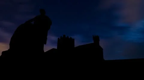 Monaco The Palais Princier night clouds Stock Footage 10683411
