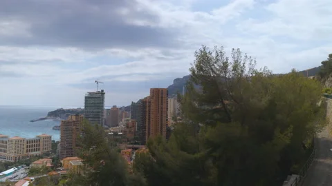 Monaco - Panorama view on Monte Carlo Tax paradies 8k Stock Footage 239090620
