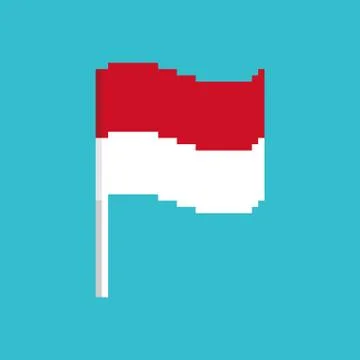 Monaco Pixel flag. Pixelated banner. political bit icon. Vector illustration Stock Illustration