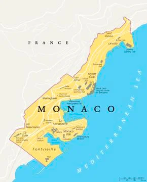 Monaco Political Map Stock Illustration