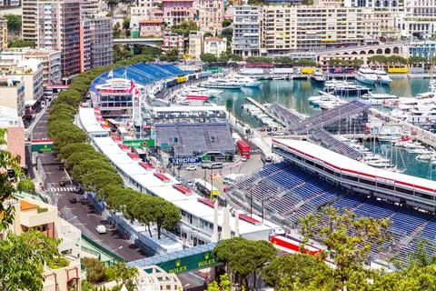 MONACO: Preparation for the qualifying races of Formula 1 Grand Prix Stock Photos