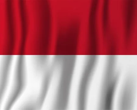Monaco realistic waving flag vector illustration. National country background Illustration