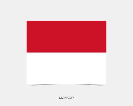 Monaco Rectangle flag icon with shadow. Stock Illustration