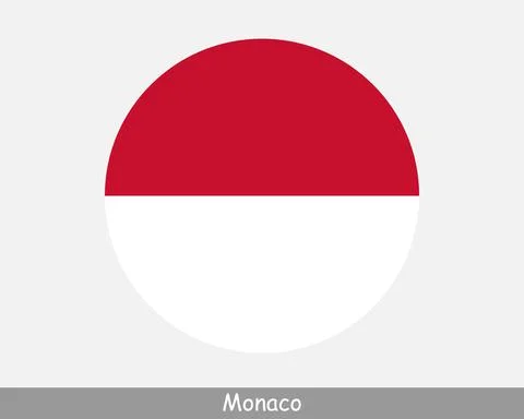 Monaco Round Flag 库存插图