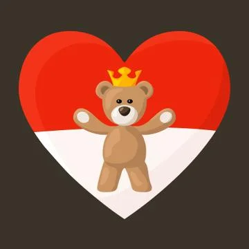 Monaco royal teddy bear Stock Illustration