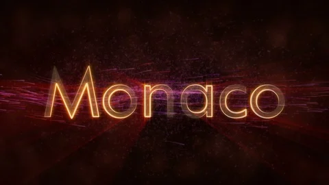 Monaco - Shiny looping city name in Monaco, text animation Stock Footage 99603936