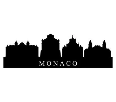 Monaco skyline on white background Stock Illustration