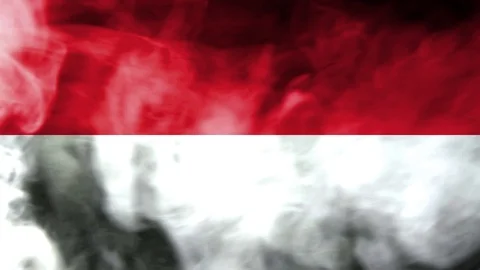 Monaco smoke waving flag Stock Footage 98352805