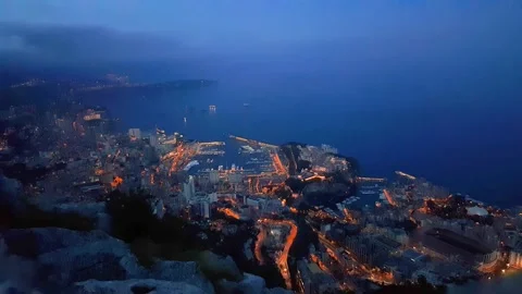 Monaco timelapse from Mountain 2 Video stock 138342016