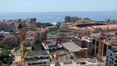 Monaco Urban View Showing Development and Active Construction Stock Footage 246147420