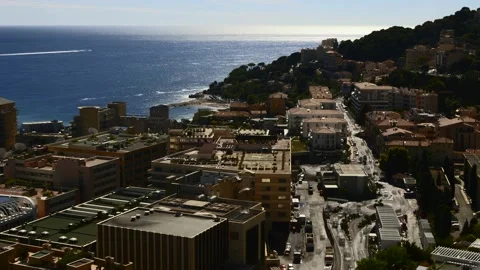 Monaco view from Botanic Garden 2 Video stock 139054977
