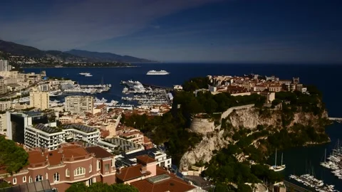 Monaco view from botanic garden Video stock 139055013