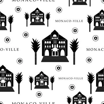 Monaco-Ville, seamless pattern Stock Illustration