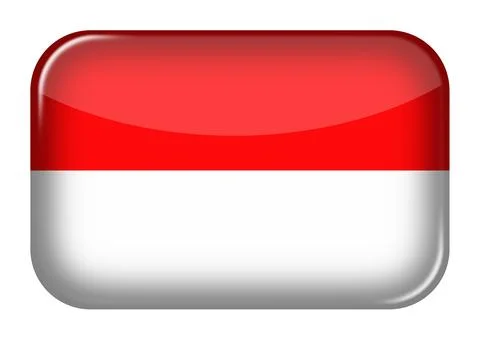 Monaco web icon rectangle button with clipping path 3d illustration Stock Illustration