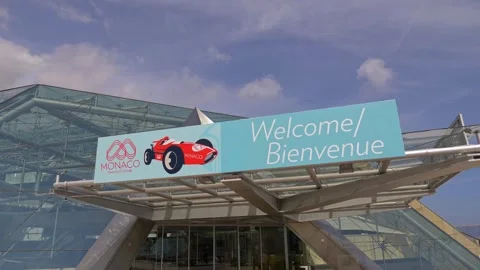 Monaco Welcome Sign With Formula One Theme 4K Stock Footage 334426607
