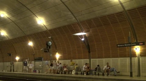 Monaco,Monte Carlo, rail station which is in a tunnel underneath the city shown Stock Footage 67598433