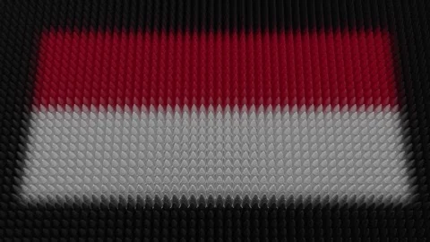 Monaco's Flag Light Shining on Scrolling Bullets Stock Footage 259065498