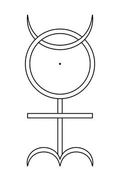 Monad glyph, Hieroglyphic Monad, or Monas Hieroglyphica 库存插图