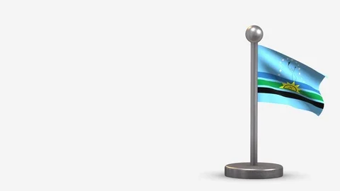 Monagas 3D waving flag animation on tiny flagpole. 動画素材 120796869