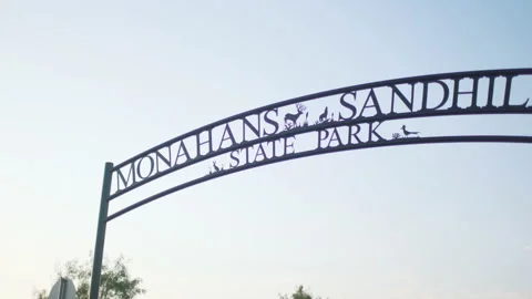 Monahans, TX - July 2, 2020: Downtown Monahans entry arch Stock Footage 134355572