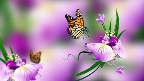 Monarch Butterfly on Flowers Stock Photos