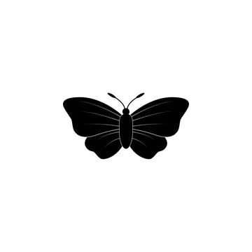 Monarch Butterfly, Moth, Flying Insect Solid Flat Vector Icon Isolated on Whi Stock Illustration