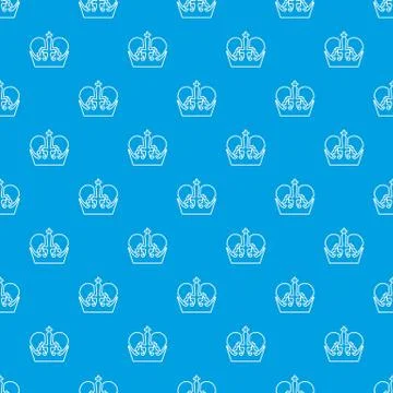 Monarch crown pattern vector seamless blue Stockillustratie