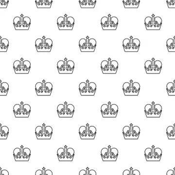 Monarch crown pattern vector seamless 스톡 일러스트