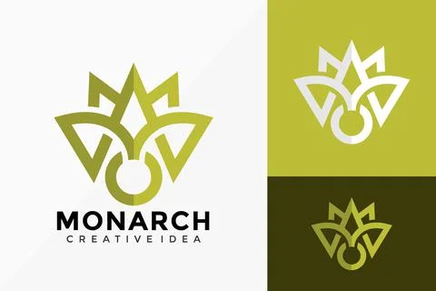 Monarch M Monogram Logo Vector Design. Abstract emblem, designs concept, logo 스톡 일러스트