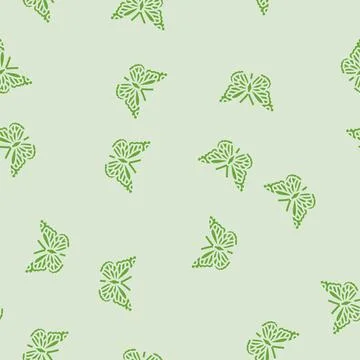 Monarch summer glyph seamless pattern Stock Illustration