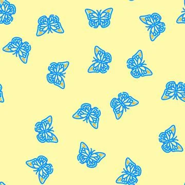 Monarch summer vector seamless pattern Stock Illustration