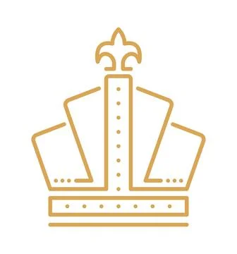 Monarchy authority crown line icon or VIP sign Stock Illustration