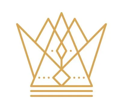 Monarchy authority, king crown line icon or sign Stock Illustration