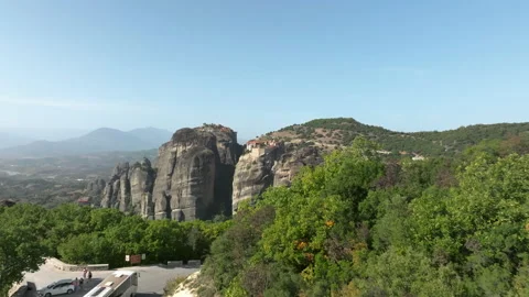 Monasteries and impressive rocks of Meteora Stock Footage 236831224