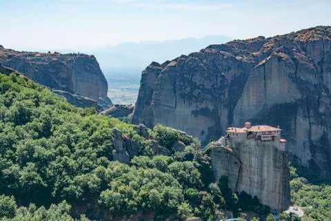 Monasteries and mountains of Meteora, Greece Stock Photos