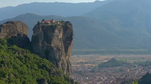 Monasteries of meteor Stock Footage