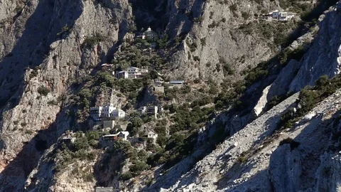 Monasteries of Mount Athos Stock Footage 87474983