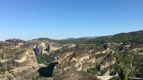 Monasteries on top of rocks Stock Footage 158489890
