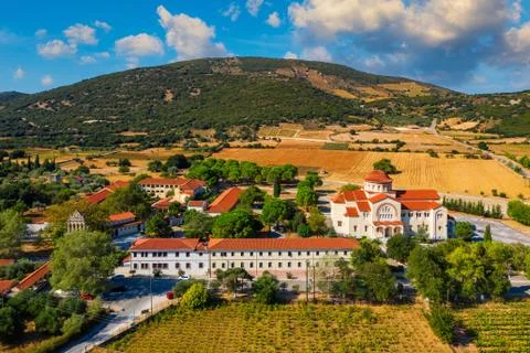 Monastery of Agios Gerasimos on Kefalonia island, Greece. Sacred Monastery of Stock Photos