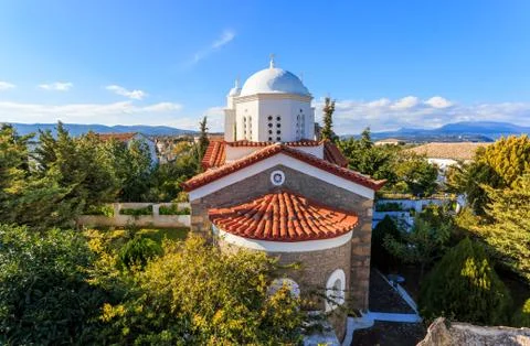 Monastery of Agios Ioannis inside Koroni fortress, Greece 스톡 사진