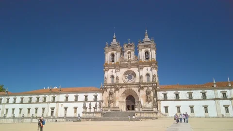 Monastery of Alcobaca or Mosteiro de Santa Maria de Alcobaca in Portugal 스톡 동영상 108732873