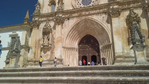 Monastery of Alcobaca or Mosteiro de Santa Maria de Alcobaca in Portugal Stock Footage 108732887