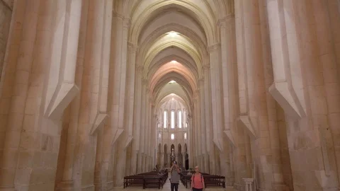 Monastery of Alcobaca or Mosteiro de Santa Maria de Alcobaca in Portugal Stock Footage 108733016