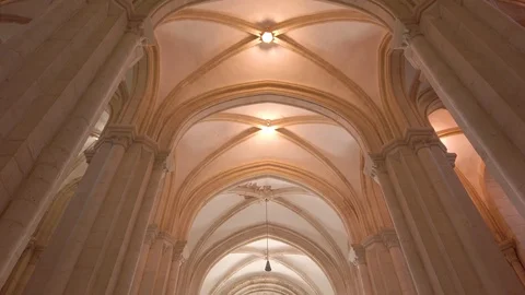 Monastery of Alcobaca or Mosteiro de Santa Maria de Alcobaca in Portugal Stock Footage 108733033