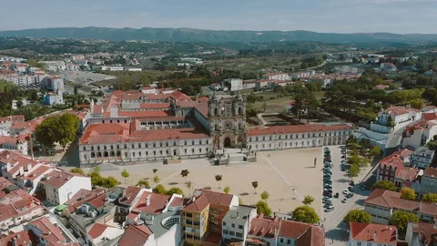Monastery of Alcobaca or Mosteiro de Santa Maria de Alcobaca in Portugal Stock Footage 128633470