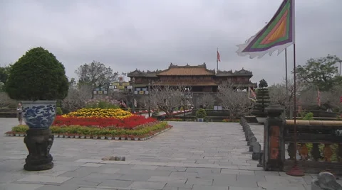 Monastery and flowers in Ho Chi Minh City, North Vietnam Stock Footage 52967299