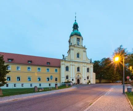 Monastery and palace complex in Poland in the evening. Stock Photos