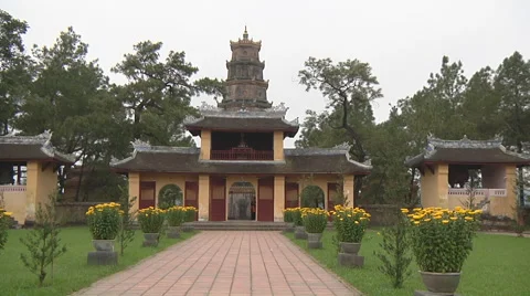 Monastery and the tower in Ho Chi Minh City, North Vietnam Stock Footage 52998613