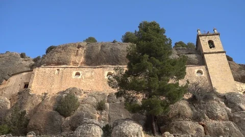 The monastery of Balma in the Mountain Stock Footage 104557744