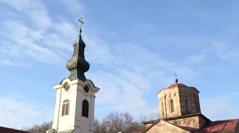 Monastery - bell tower and the dome Stock-Footage 50333922
